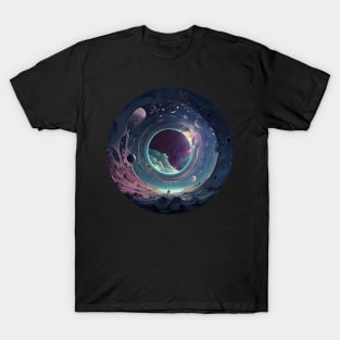 Looking Up At The Hole In The Sky Circle Event Horizon T-Shirt